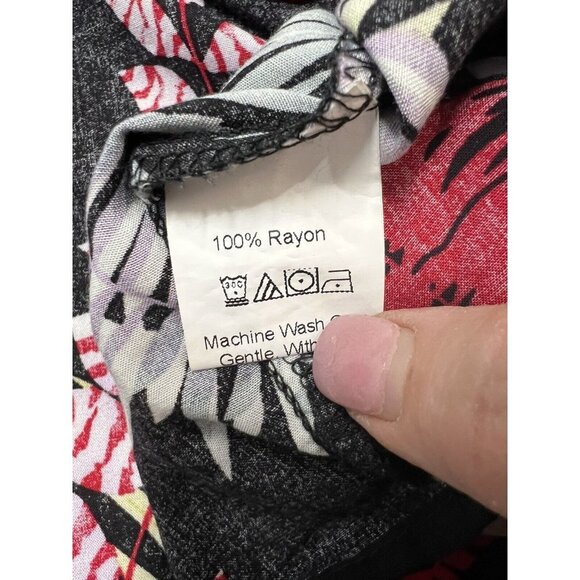 Laqeyko Womens XL Floral Tropical Top Tie Shoulder Bright Colorful Vacation - Picture 9 of 10